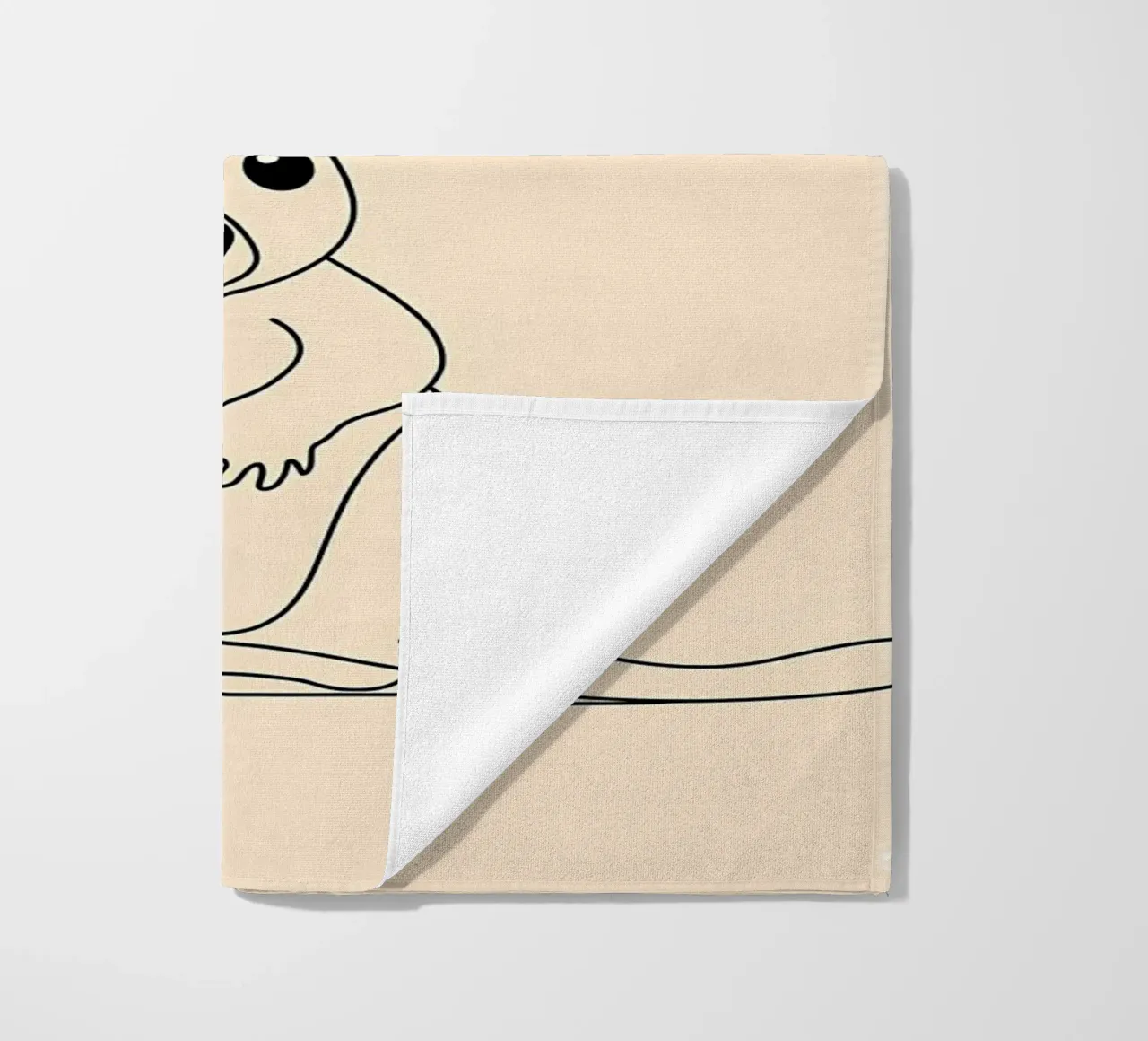 Kangourou mignon Dessin au trait minimaliste serviette de plage de Viv Line Art