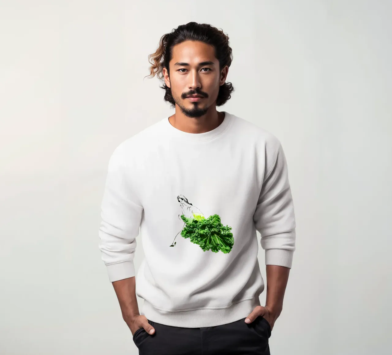 Kale in Repose sweatshirt by Gretchen Roehrs