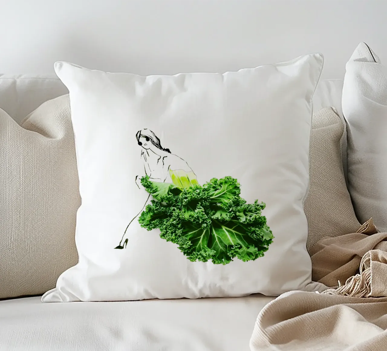 Kale in Repose cuscino da Gretchen Roehrs