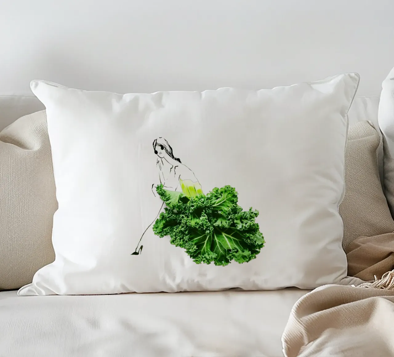 Kale in Repose cuscino da Gretchen Roehrs