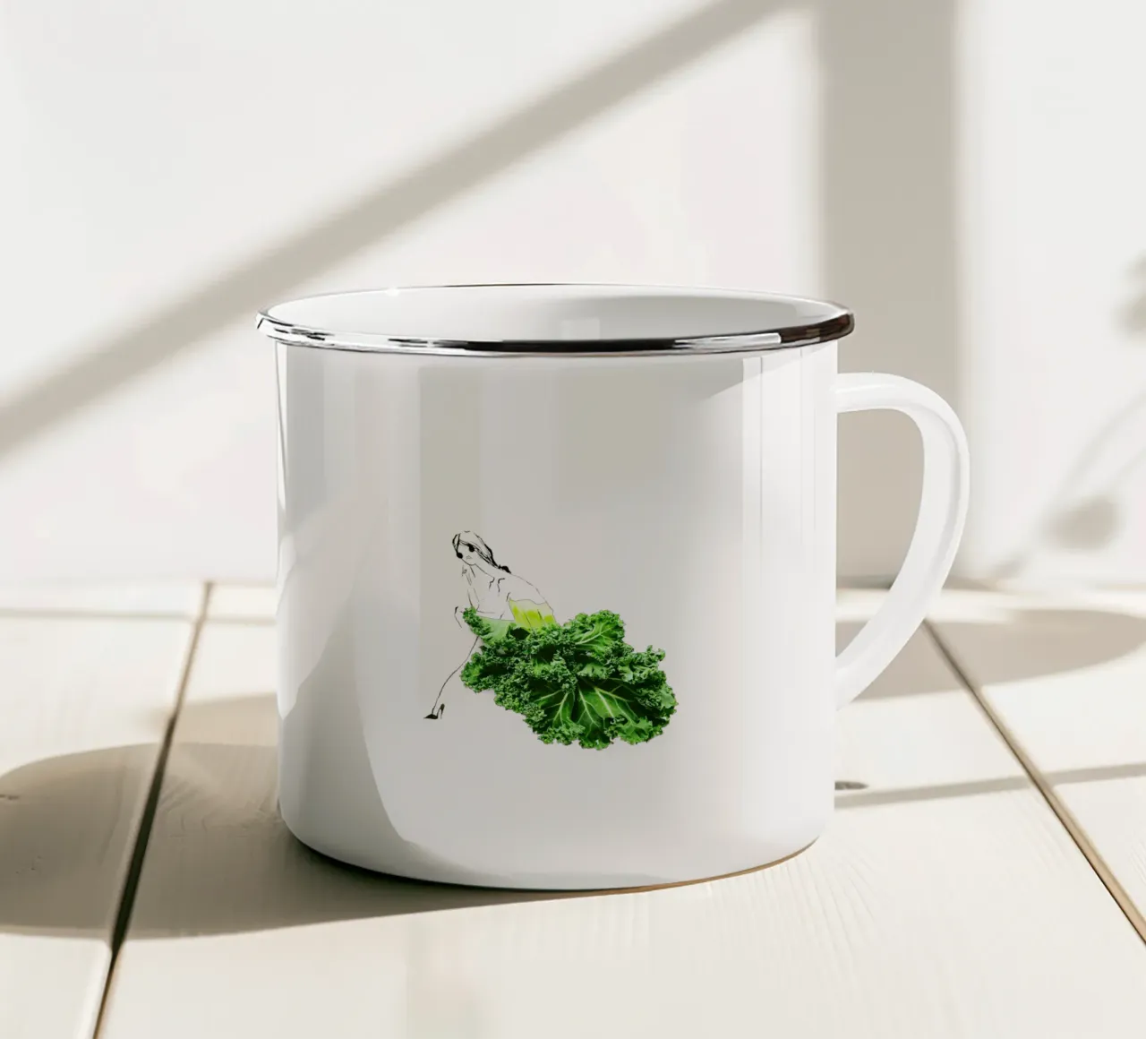 Kale in Repose tazza in smalto da Gretchen Roehrs
