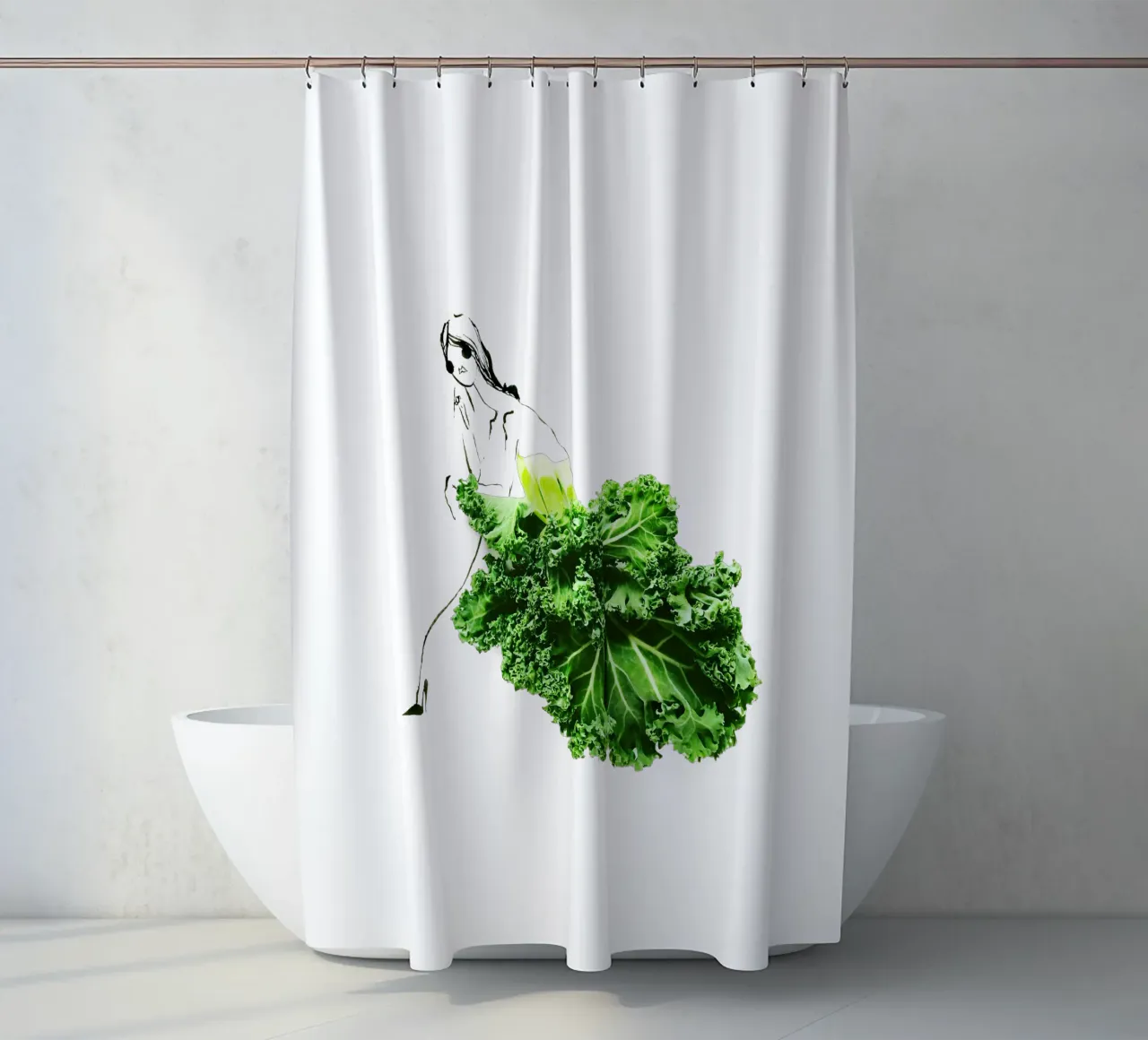 Kale in Repose tenda da doccia da Gretchen Roehrs