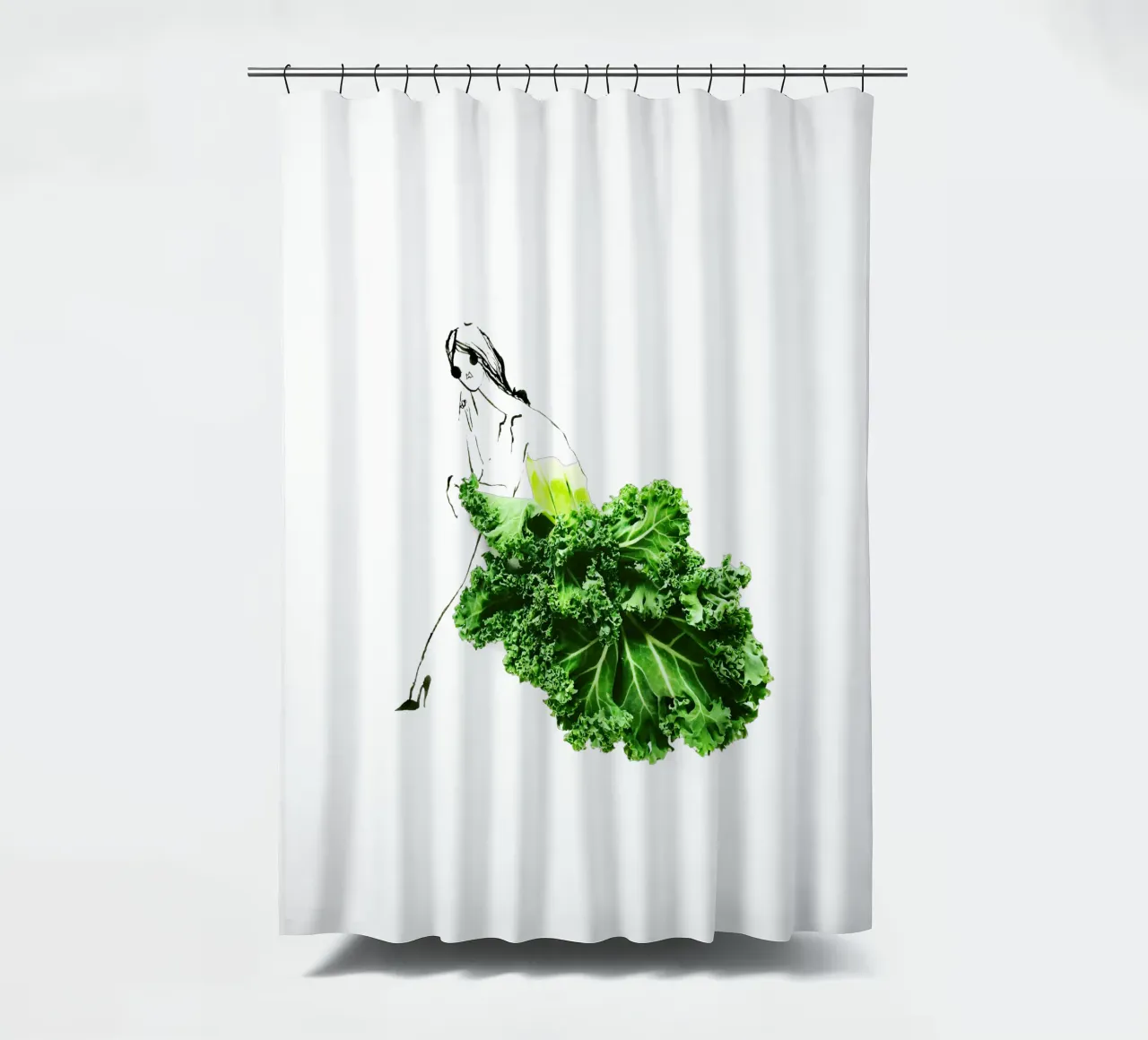 Kale in Repose tenda da doccia da Gretchen Roehrs