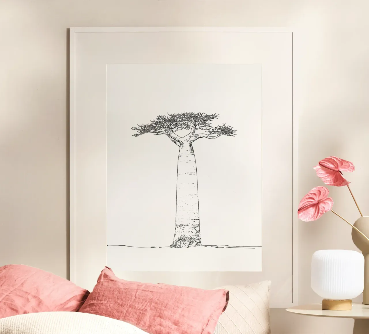 Baobab Tree Minimalist Line Art poster by Viv Line Art