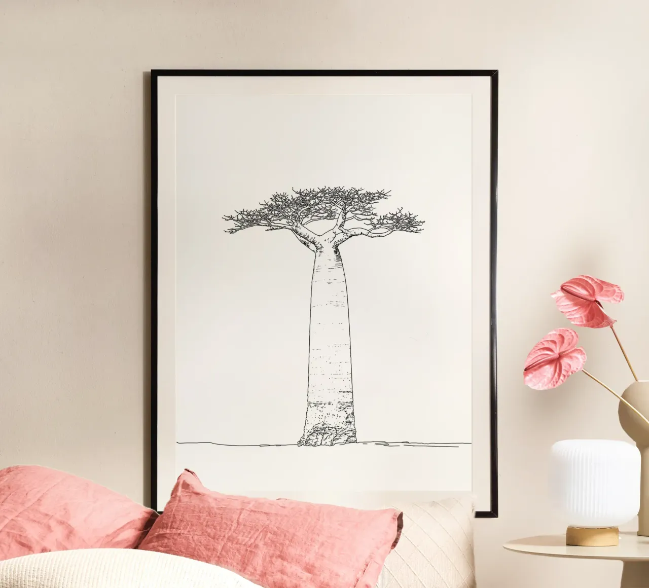 Baobab Tree Minimalist Line Art poster by Viv Line Art