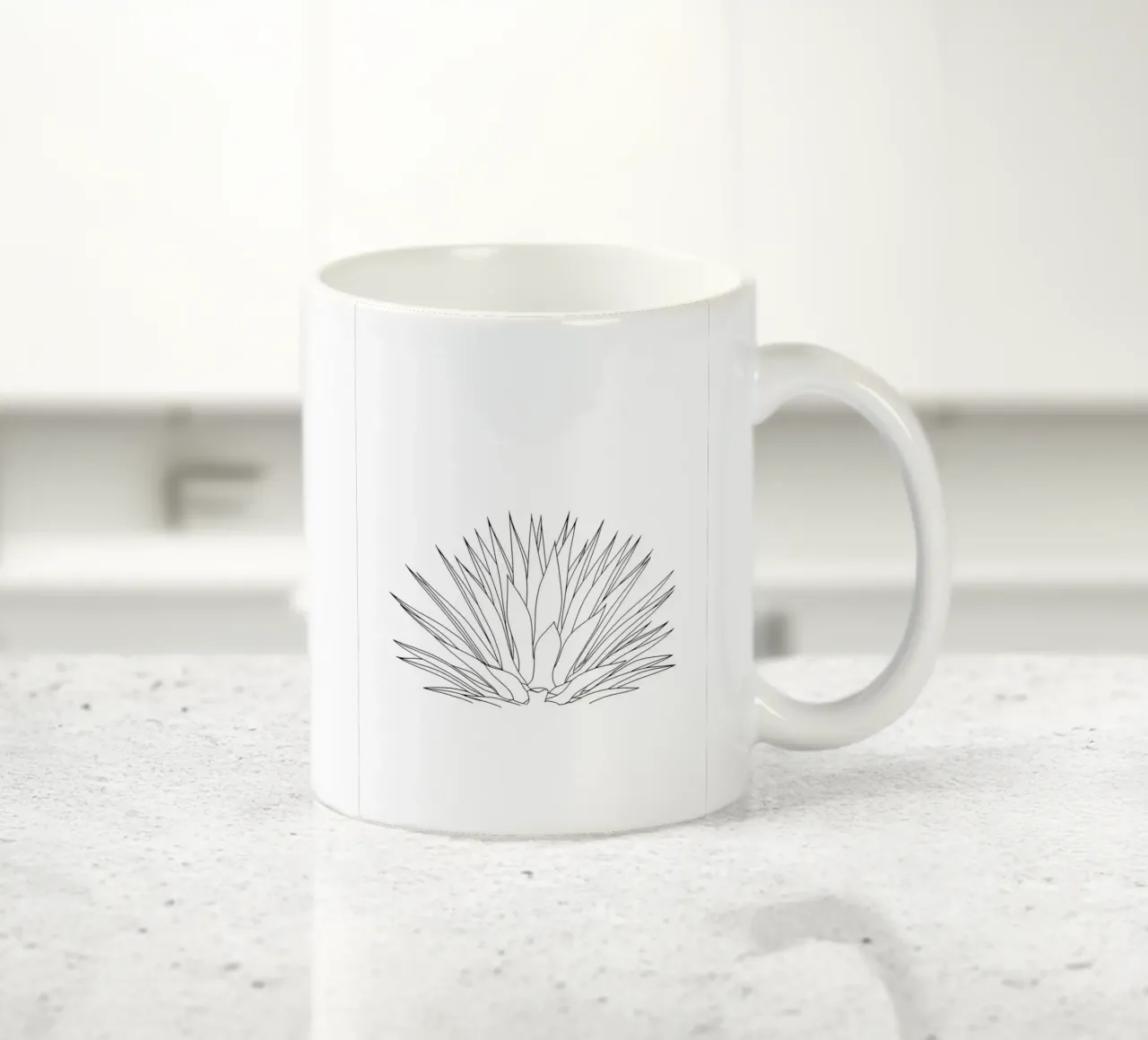 Line art succulente minimaliste tazza in ceramica da Viv Line Art