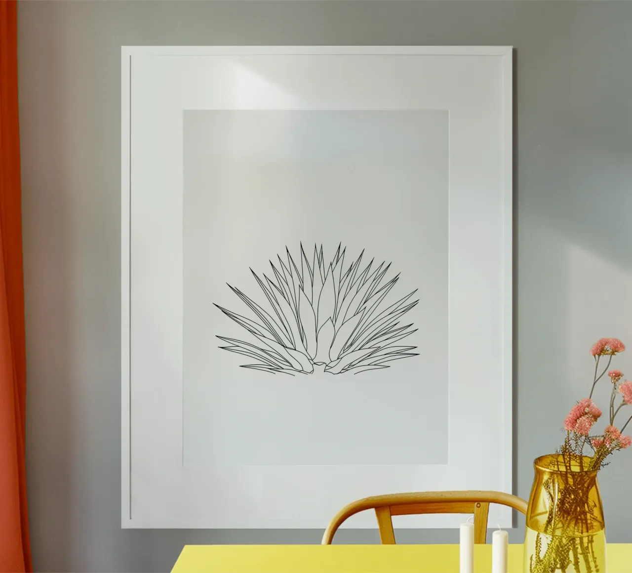 Line art succulente minimaliste carta hahnemühle da Viv Line Art