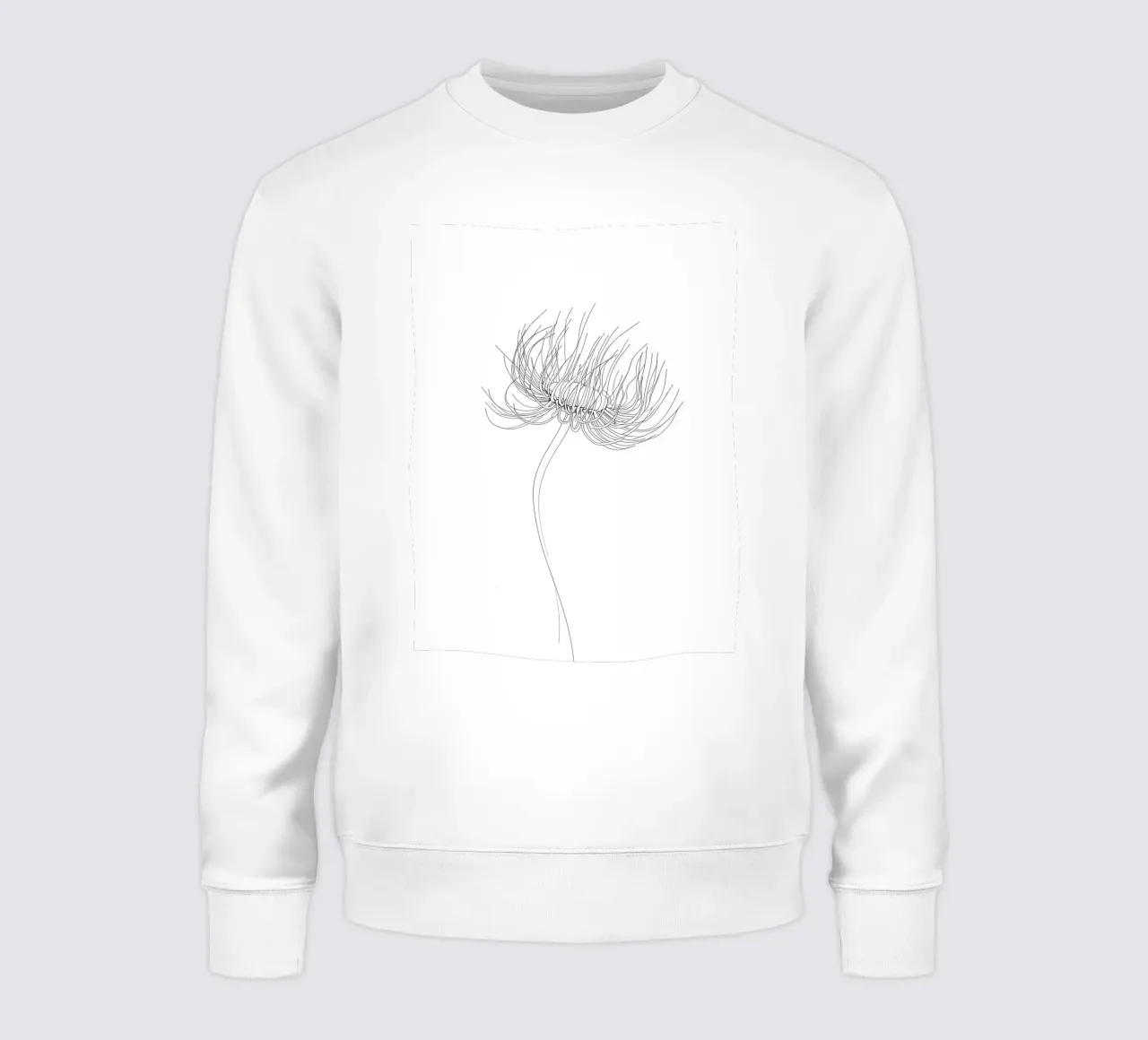 Line art minimalista di un fiore solitario felpa da Viv Line Art