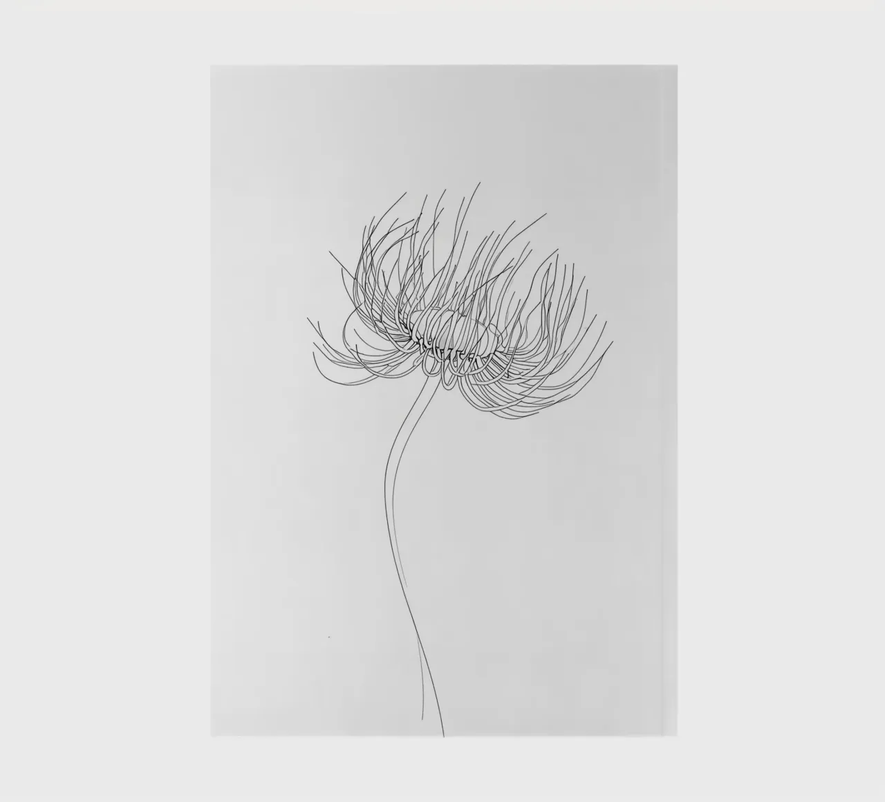 Lone Flower Minimalist Line Art notebook by Viv Line Art