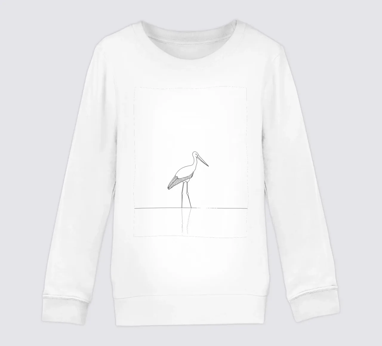 Cicogna Line Art minimalista felpa bambino da Viv Line Art