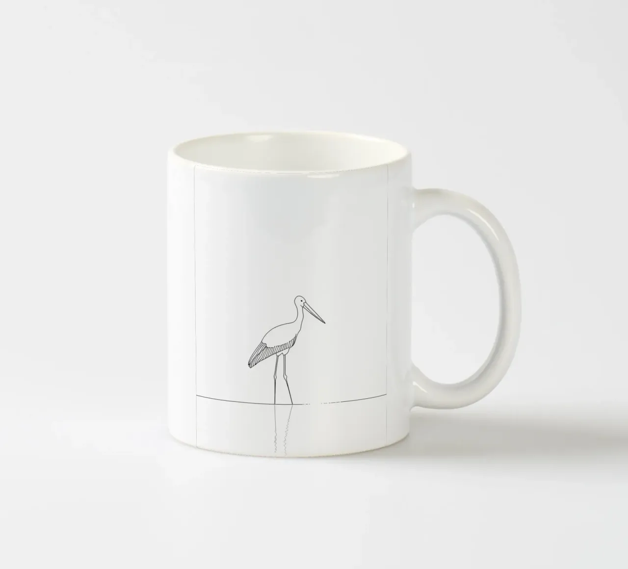 Cicogna Line Art minimalista tazza in ceramica da Viv Line Art