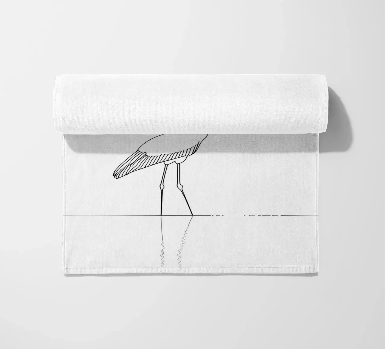 Cicogna Line Art minimalista telo mare da Viv Line Art