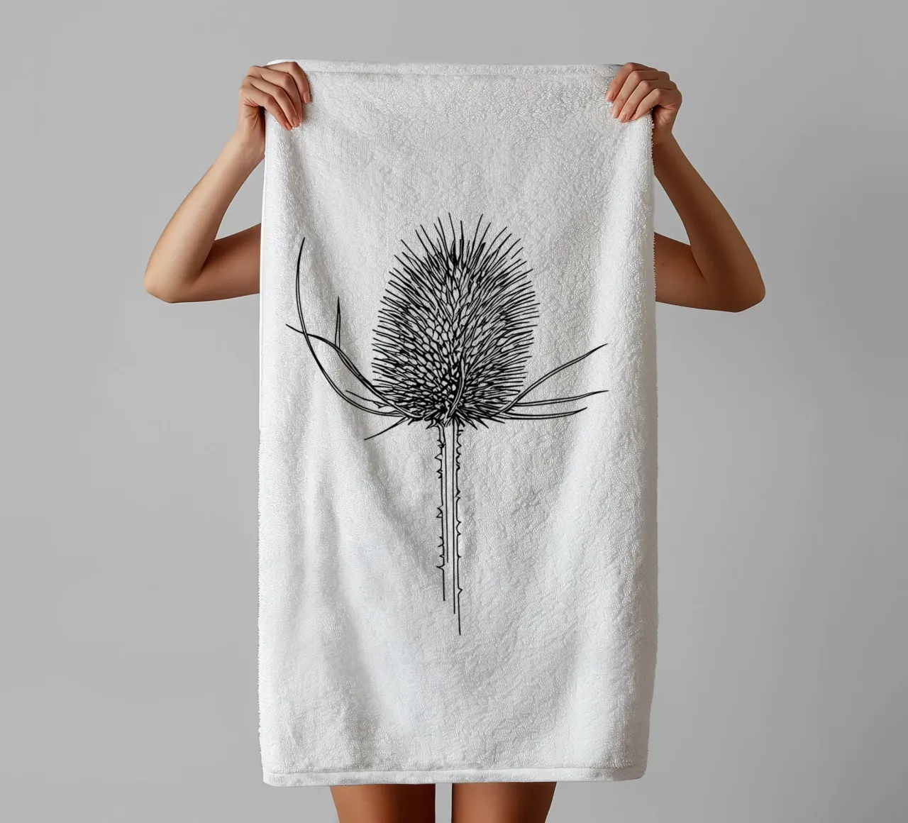 Teasel Minimalist Line Art serviette de bain de Viv Line Art