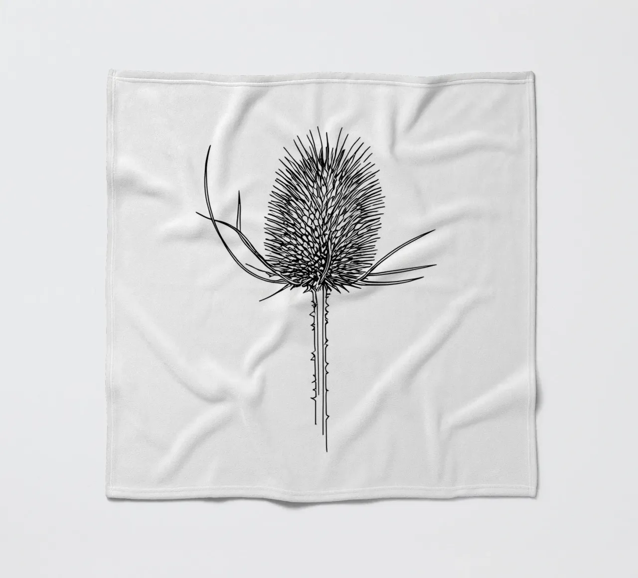 Line art minimalista di Teasel coperta in pile da Viv Line Art