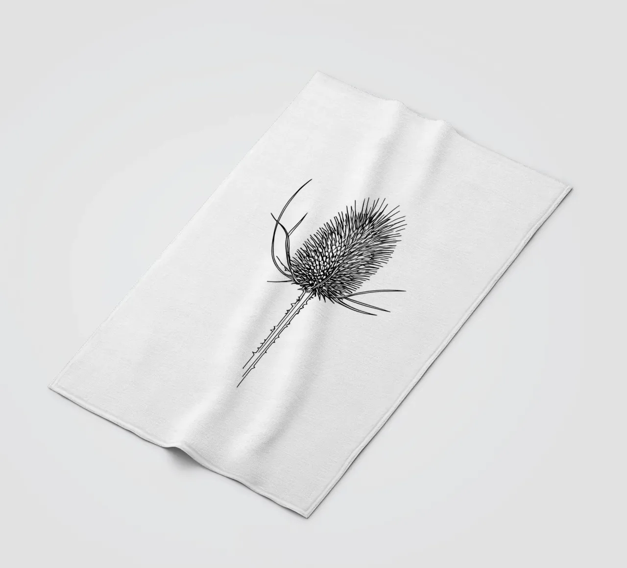 Line art minimalista di Teasel coperta in pile da Viv Line Art