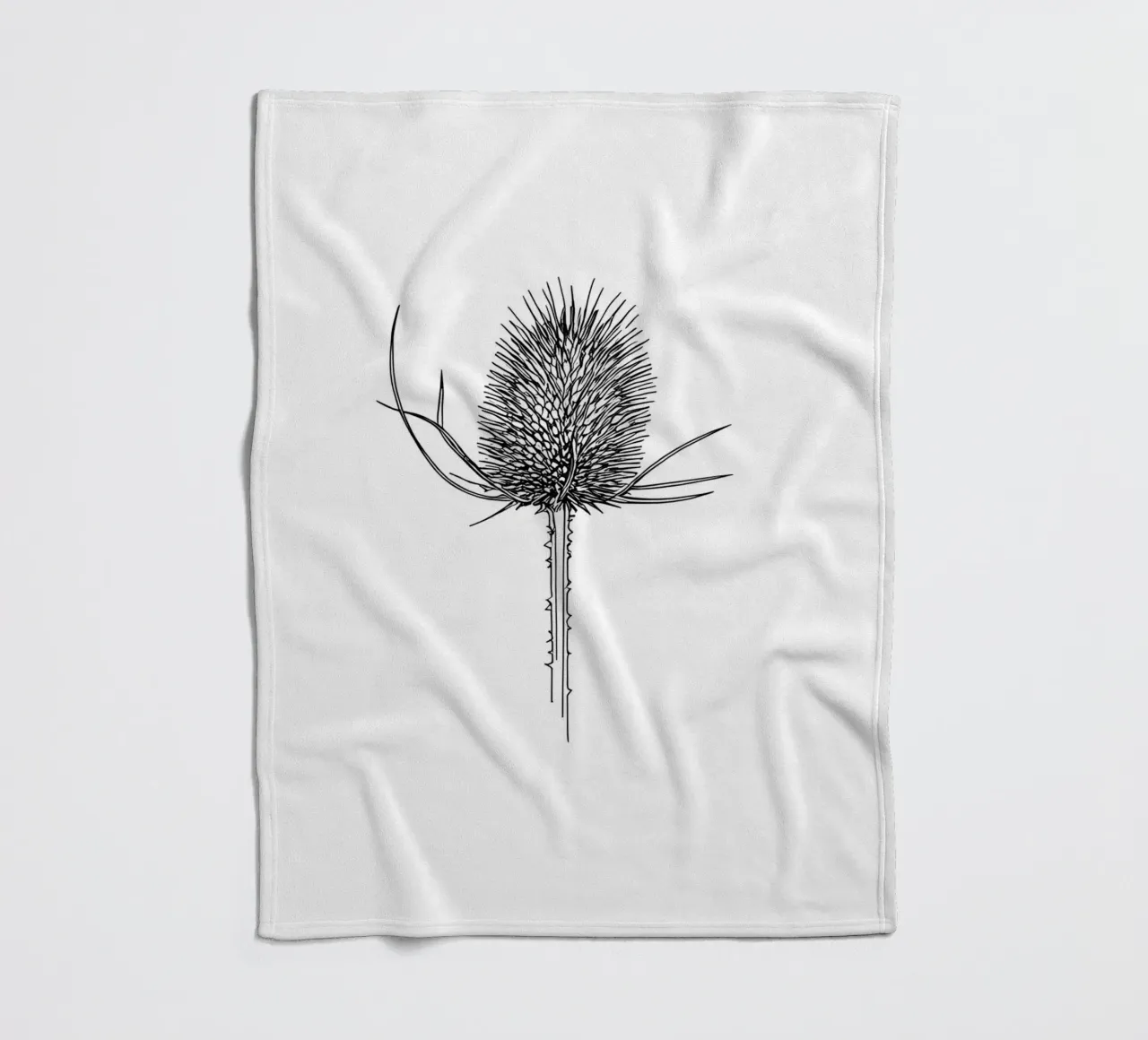 Line art minimalista di Teasel coperta in pile da Viv Line Art