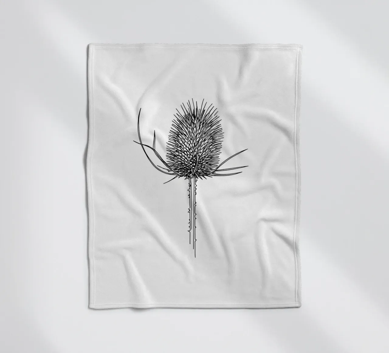 Line art minimalista di Teasel coperta in pile da Viv Line Art