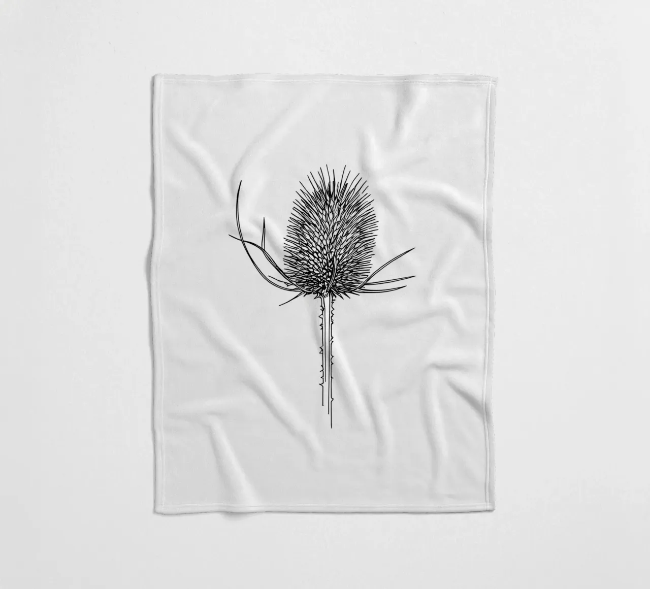 Line art minimalista di Teasel coperta in pile da Viv Line Art