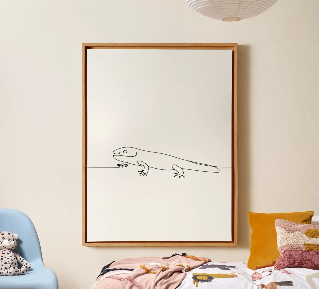 Gecko Minimalist Line Art canvas by Viv Line Art