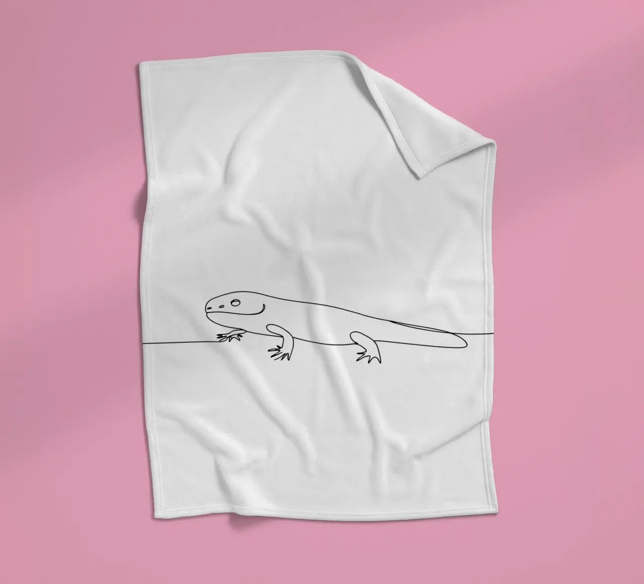 Geco Line Art minimalista coperta in pile da Viv Line Art