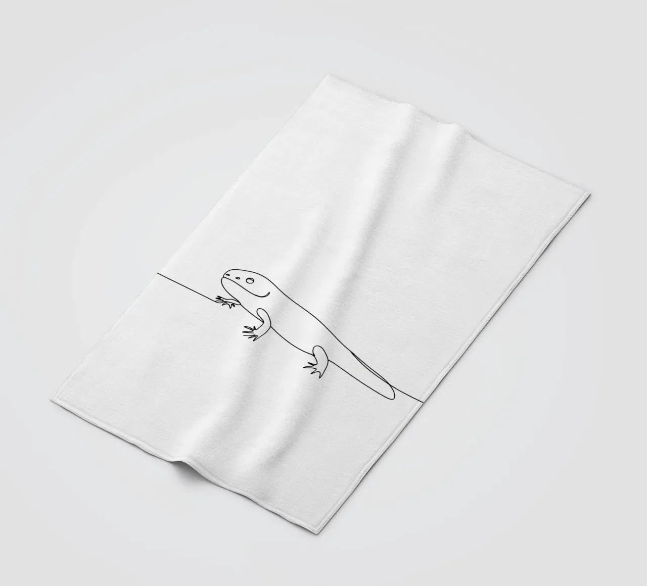 Geco Line Art minimalista coperta in pile da Viv Line Art