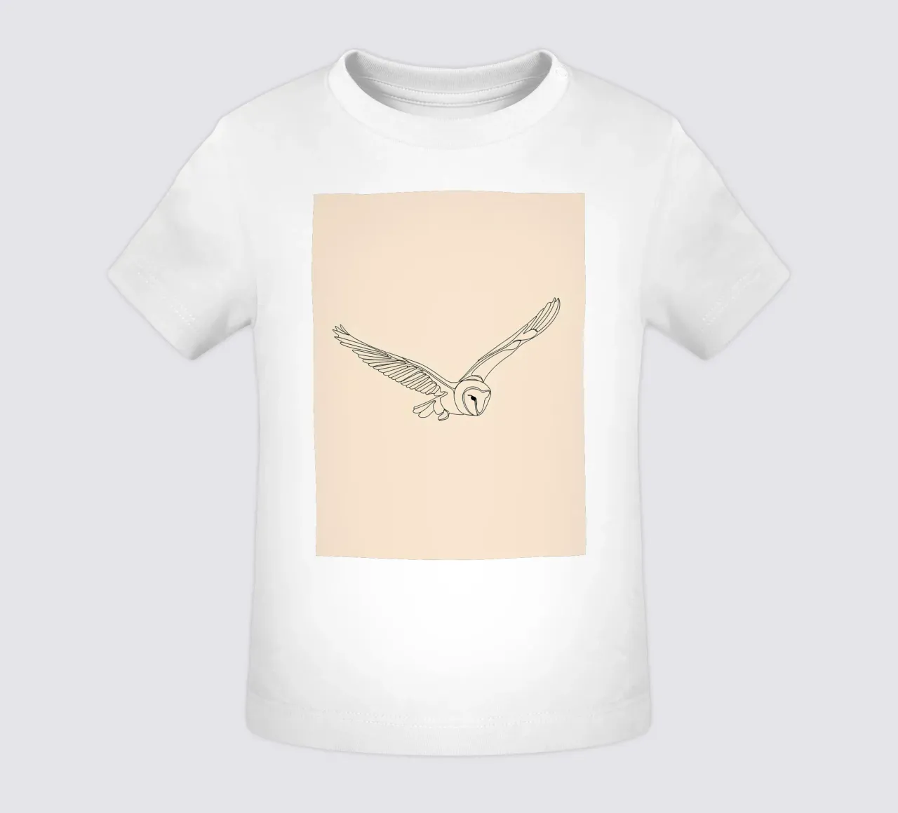 Gufo che vola Line Art minimalista maglietta neonato da Viv Line Art