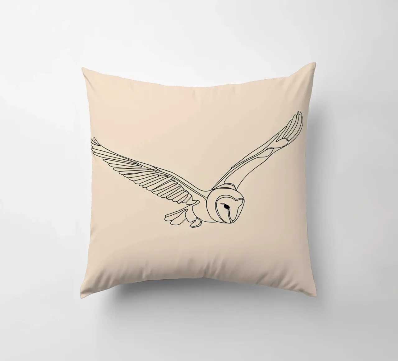 Gufo che vola Line Art minimalista cuscino da Viv Line Art