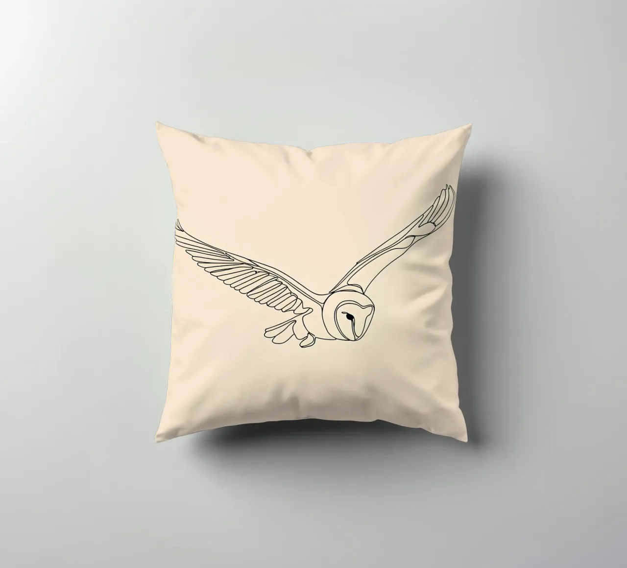 Gufo che vola Line Art minimalista cuscino da Viv Line Art