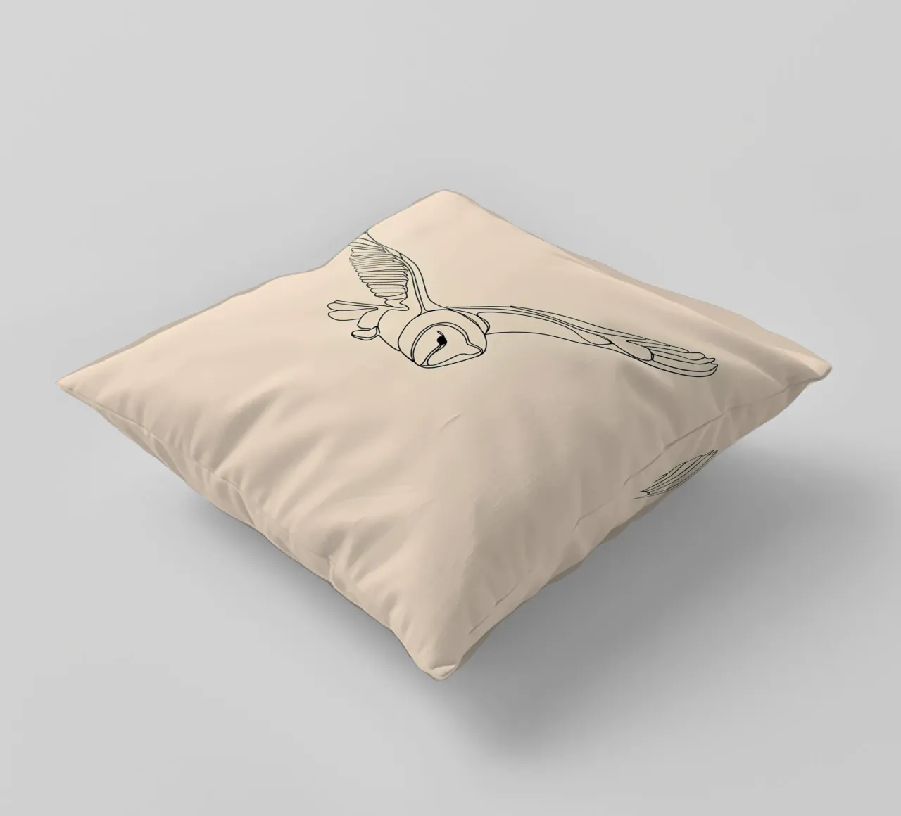 Gufo che vola Line Art minimalista cuscino da Viv Line Art