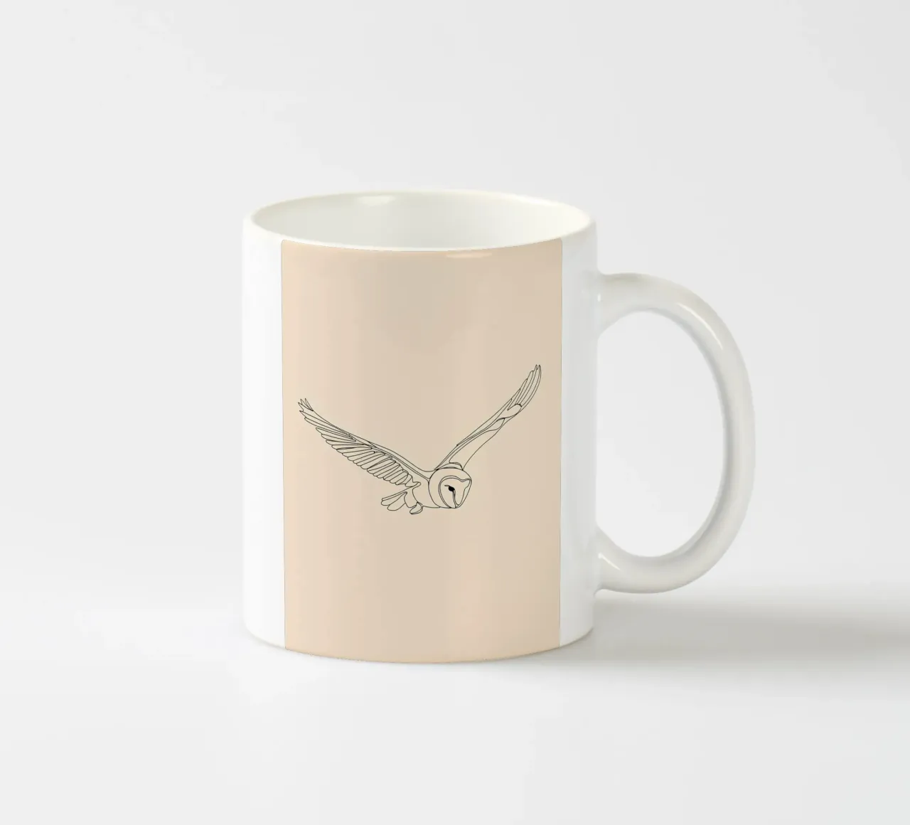 Gufo che vola Line Art minimalista tazza in ceramica da Viv Line Art