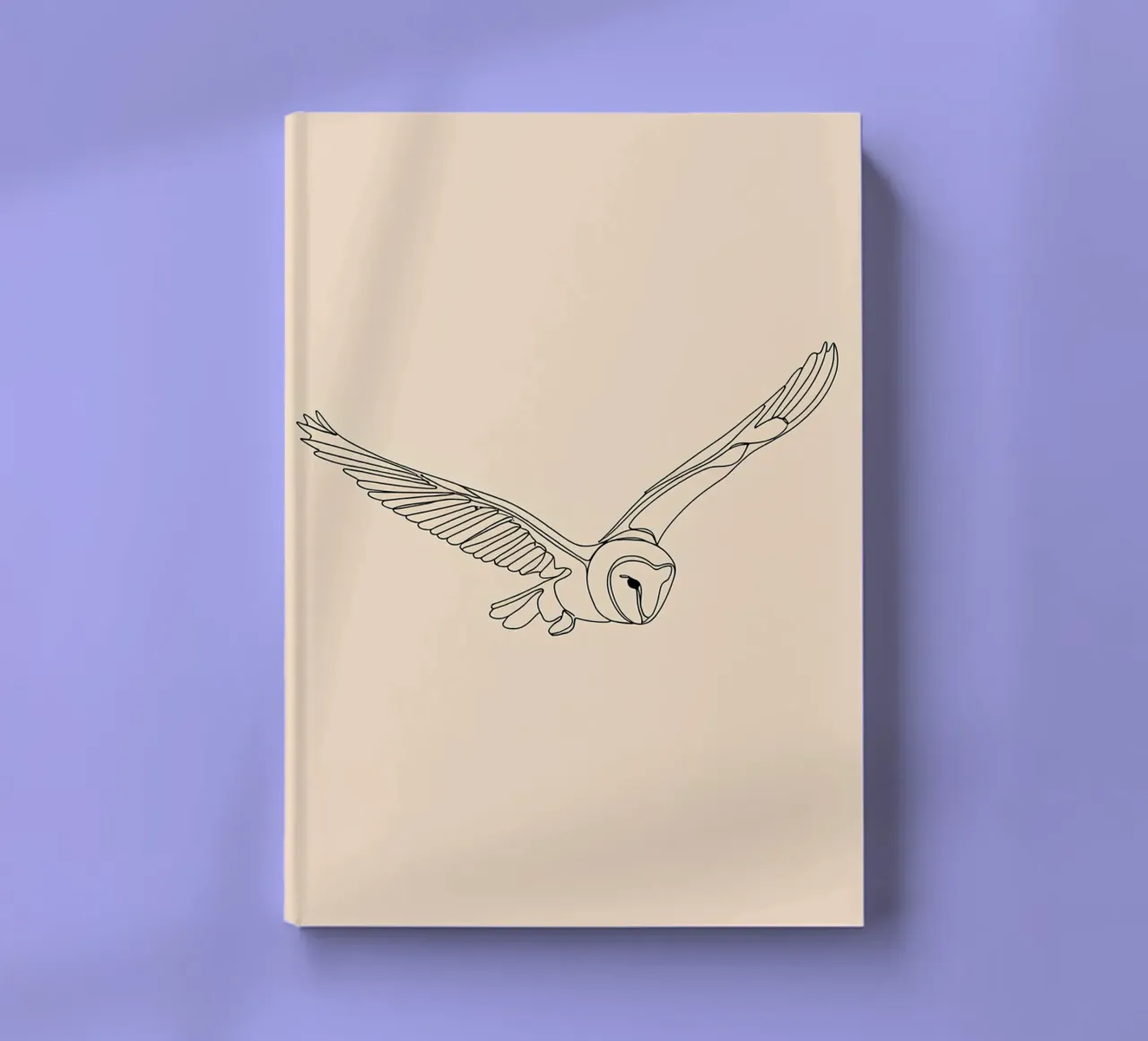 Owl Flying Minimalist Line Art notebook by Viv Line Art