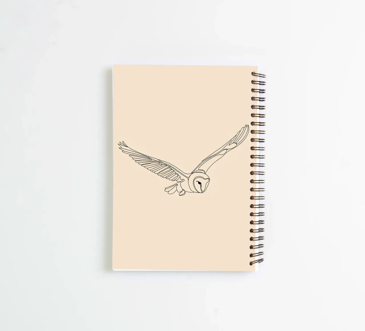 Owl Flying Minimalist Line Art spiral notebook by Viv Line Art