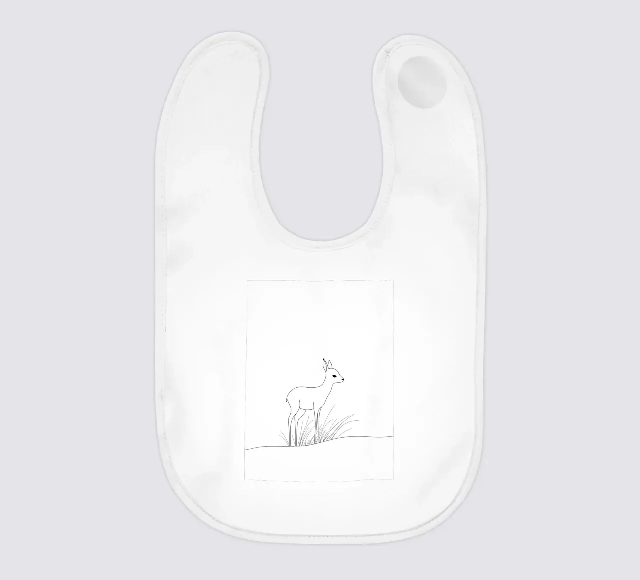 Fawn Minimalist Line Art baby bib by Viv Line Art