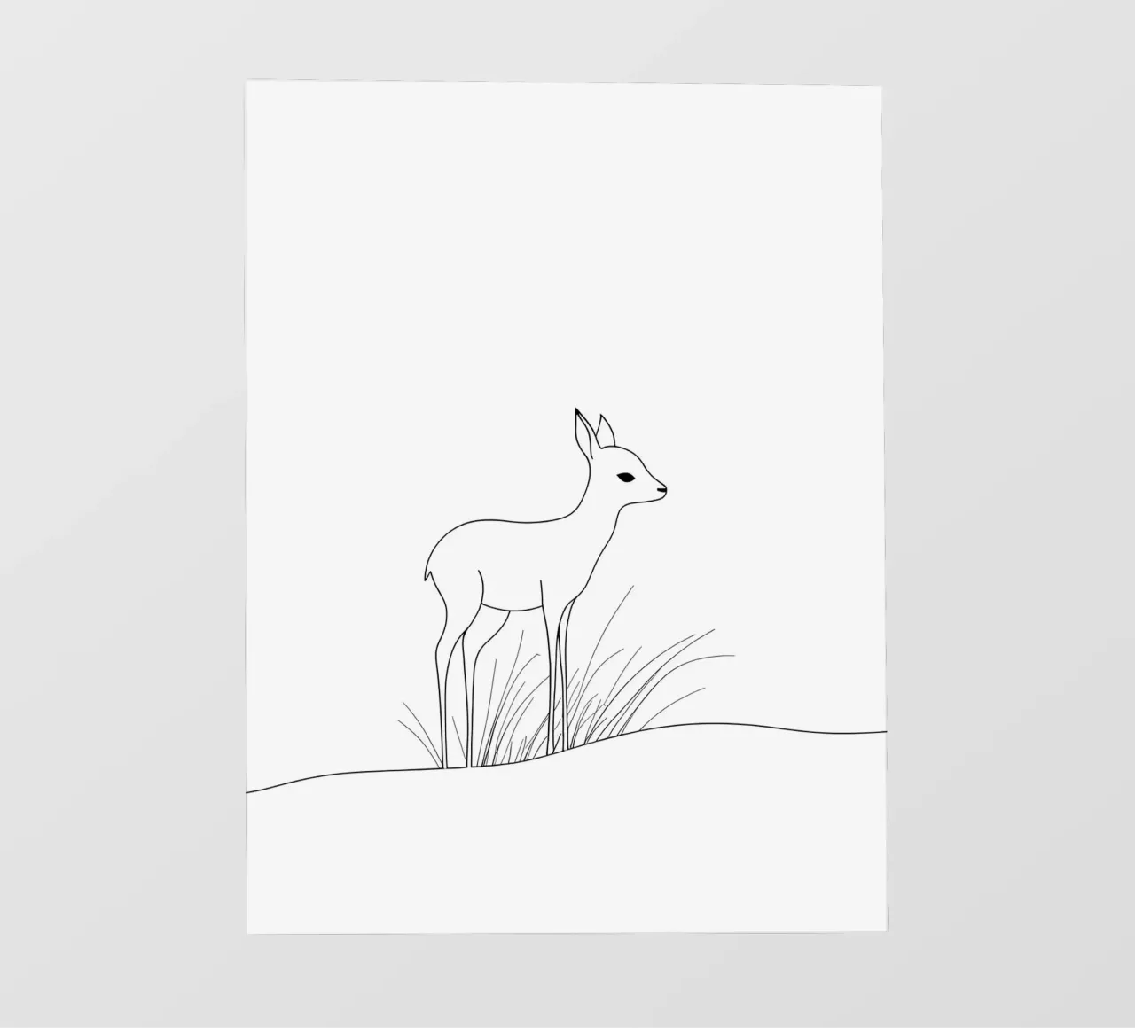 Fawn Minimalist Line Art backlit film by Viv Line Art