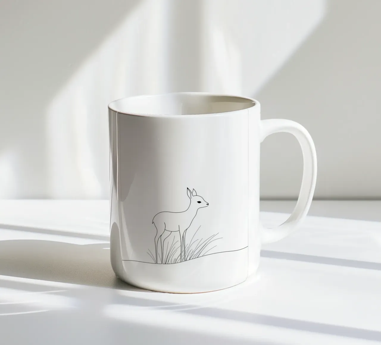 Line art minimalista di Fawn tazza in ceramica da Viv Line Art