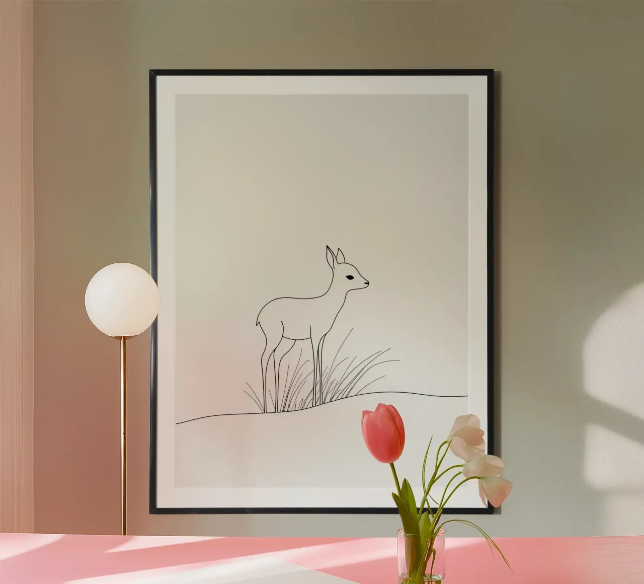 Fawn Minimalist Line Art hahnemühle de Viv Line Art