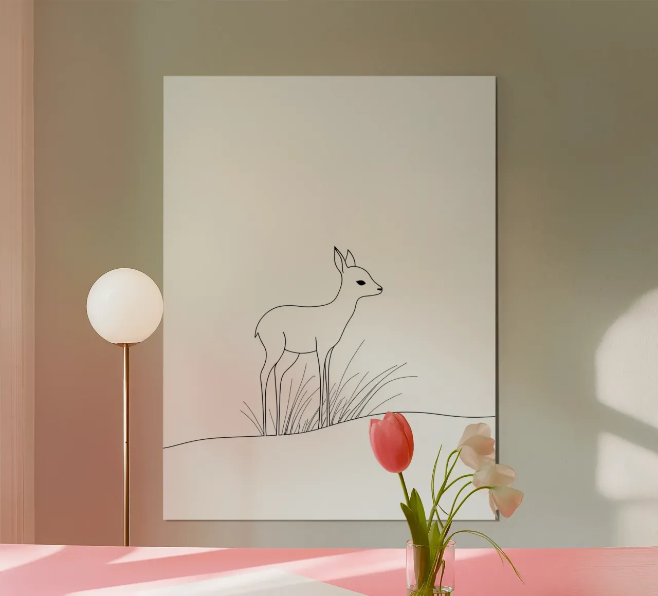 Fawn Minimalist Line Art hahnemühle de Viv Line Art