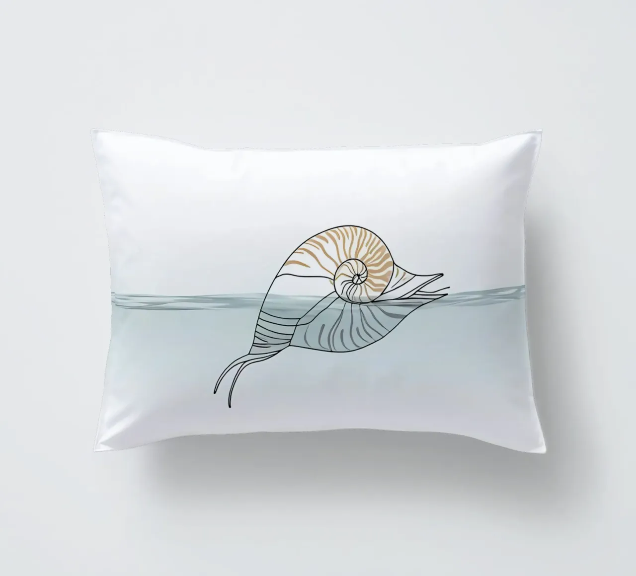 Seashell Minimalist Line Art decorative cushion by Viv Line Art