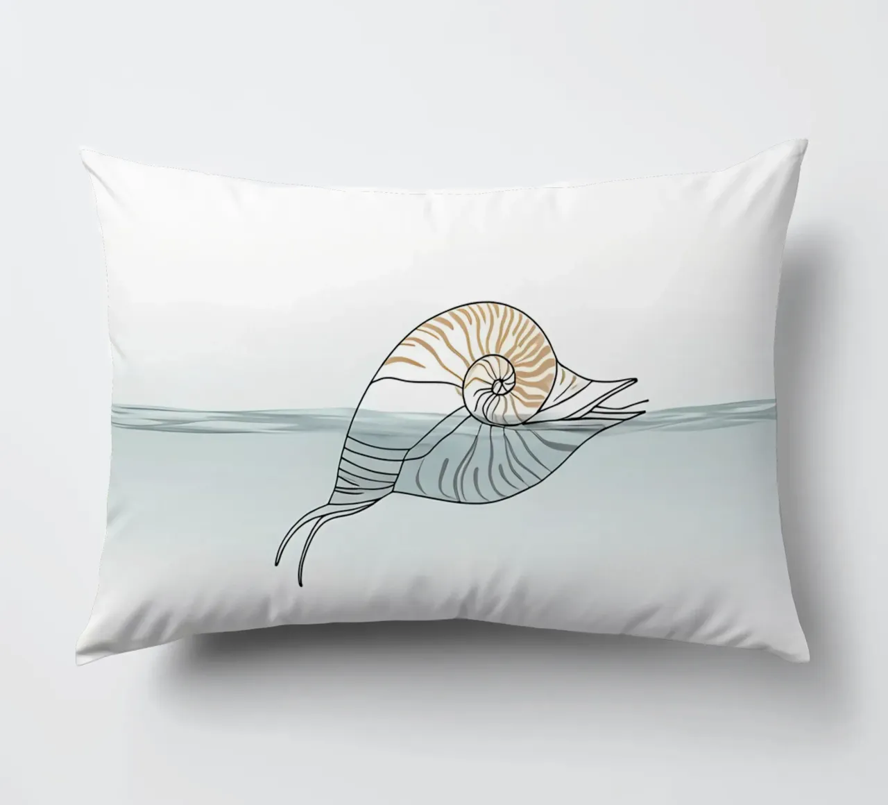 Seashell Minimalist Line Art decorative cushion by Viv Line Art