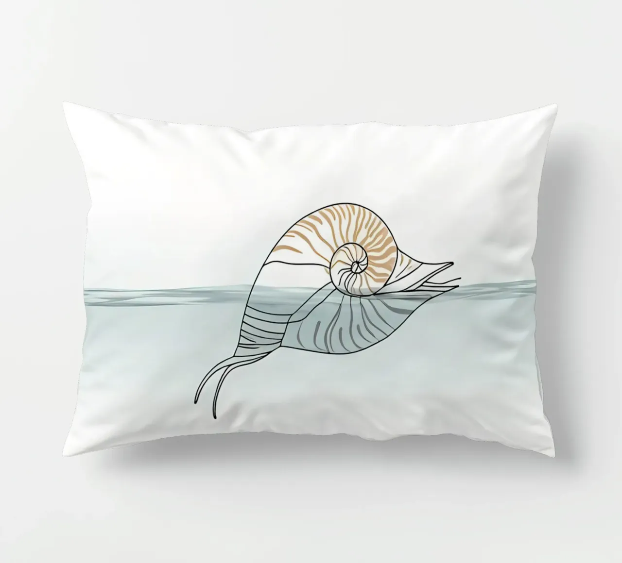 Seashell Minimalist Line Art decorative cushion by Viv Line Art