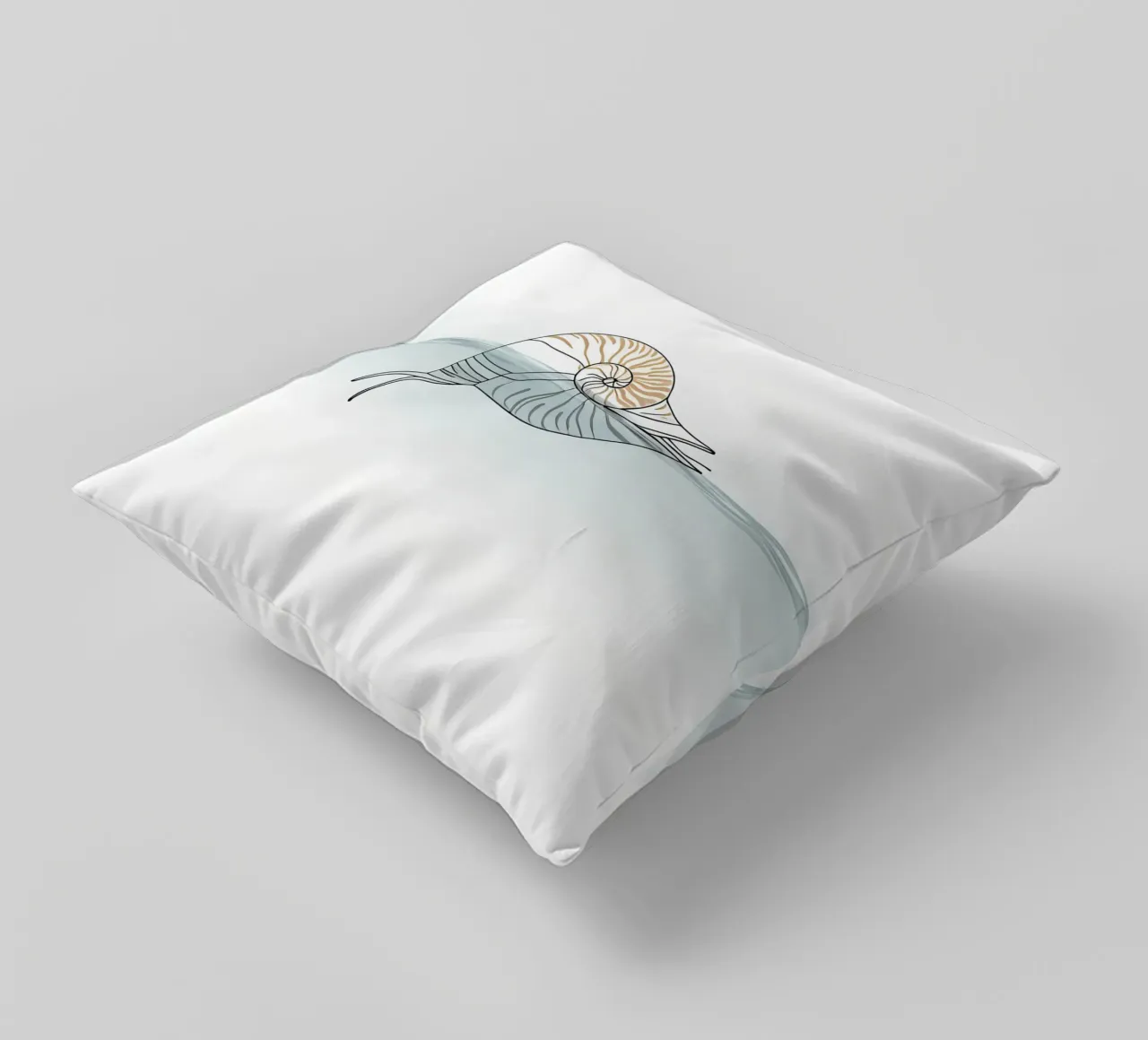 Seashell Minimalist Line Art decorative cushion by Viv Line Art
