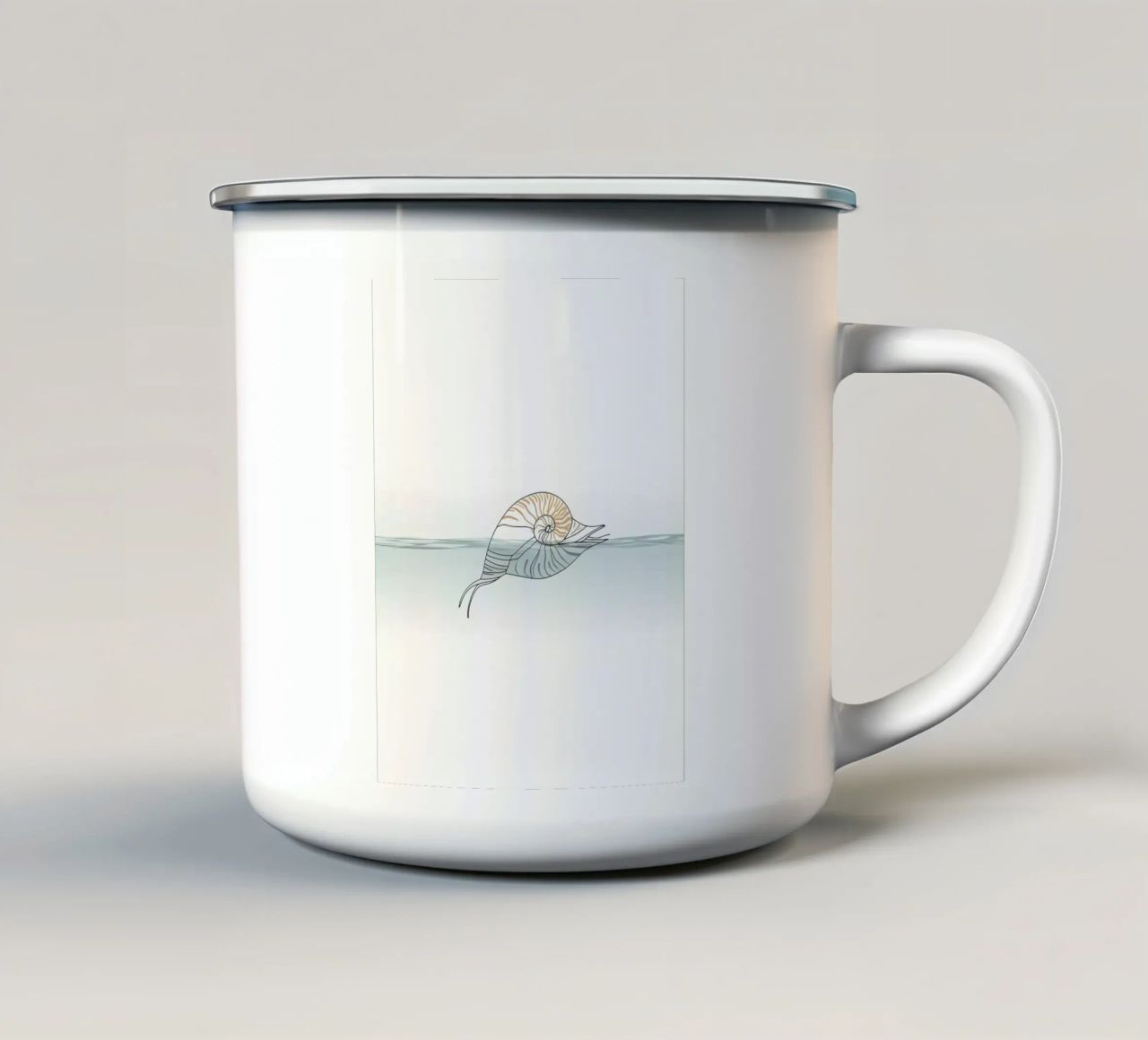 Conchiglia Line Art minimalista tazza in smalto da Viv Line Art