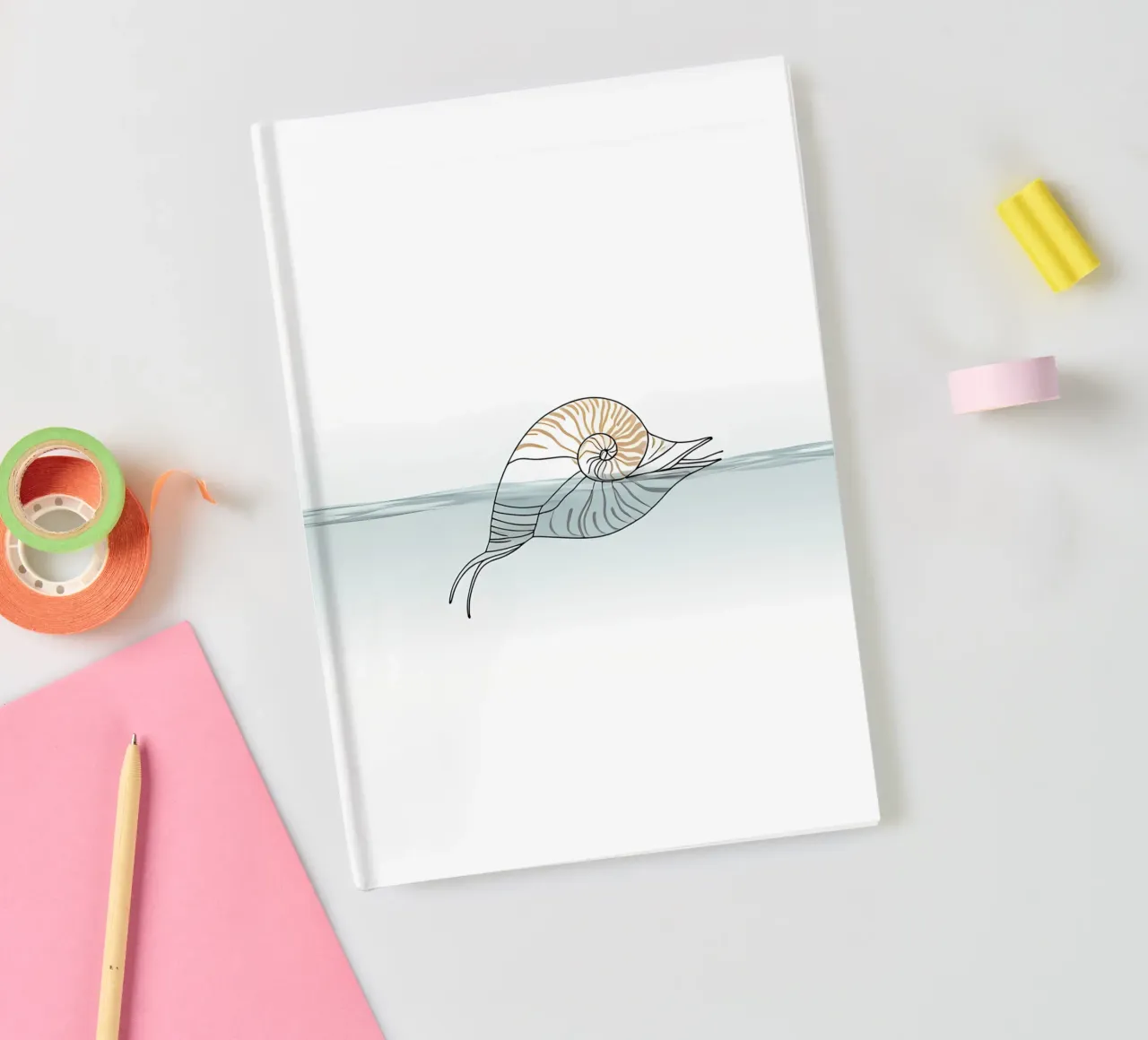 Seashell Minimalist Line Art notebook by Viv Line Art