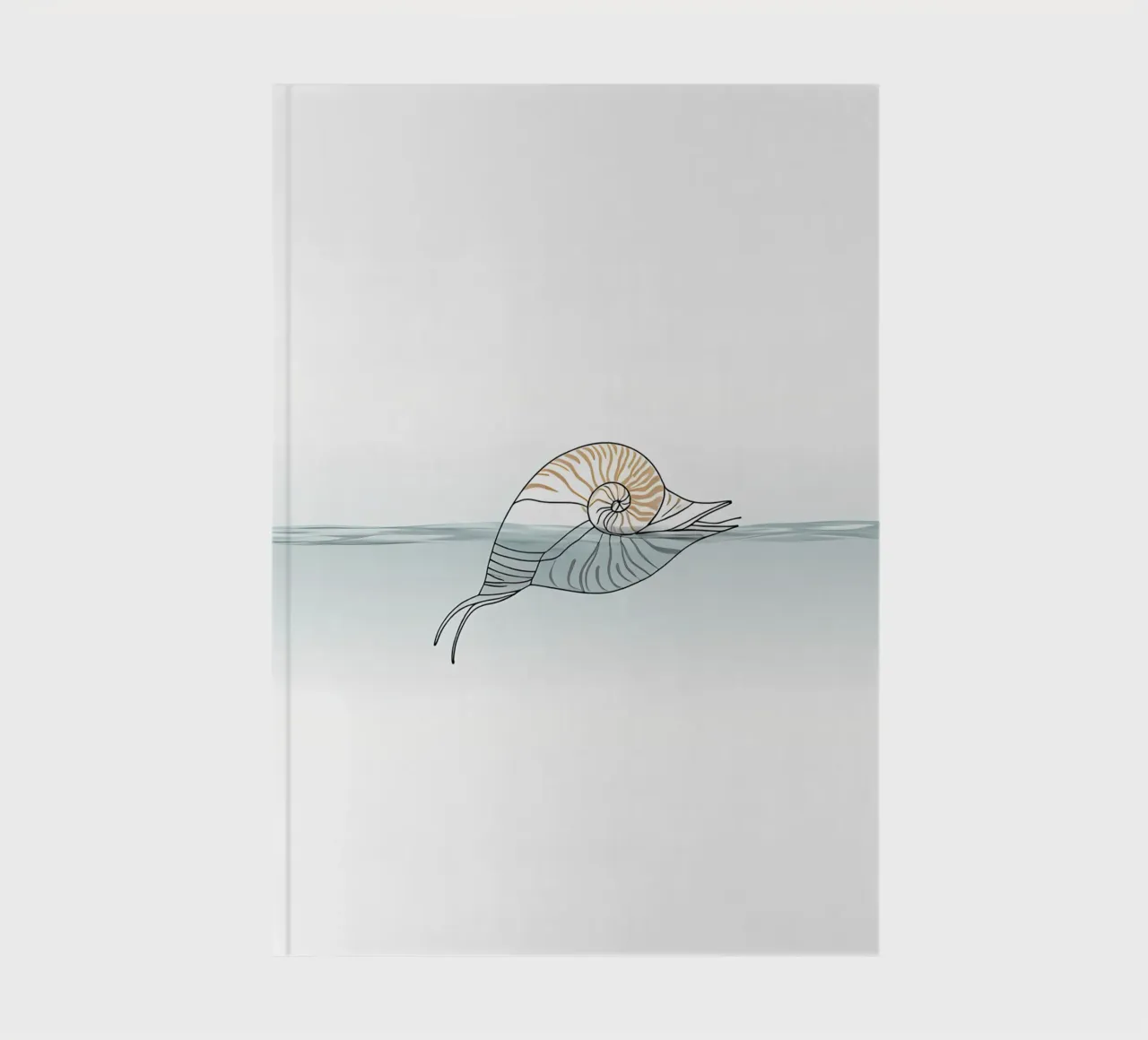Zeeschelp Minimalistische Lijn Kunst notitieboek van Viv Line Art