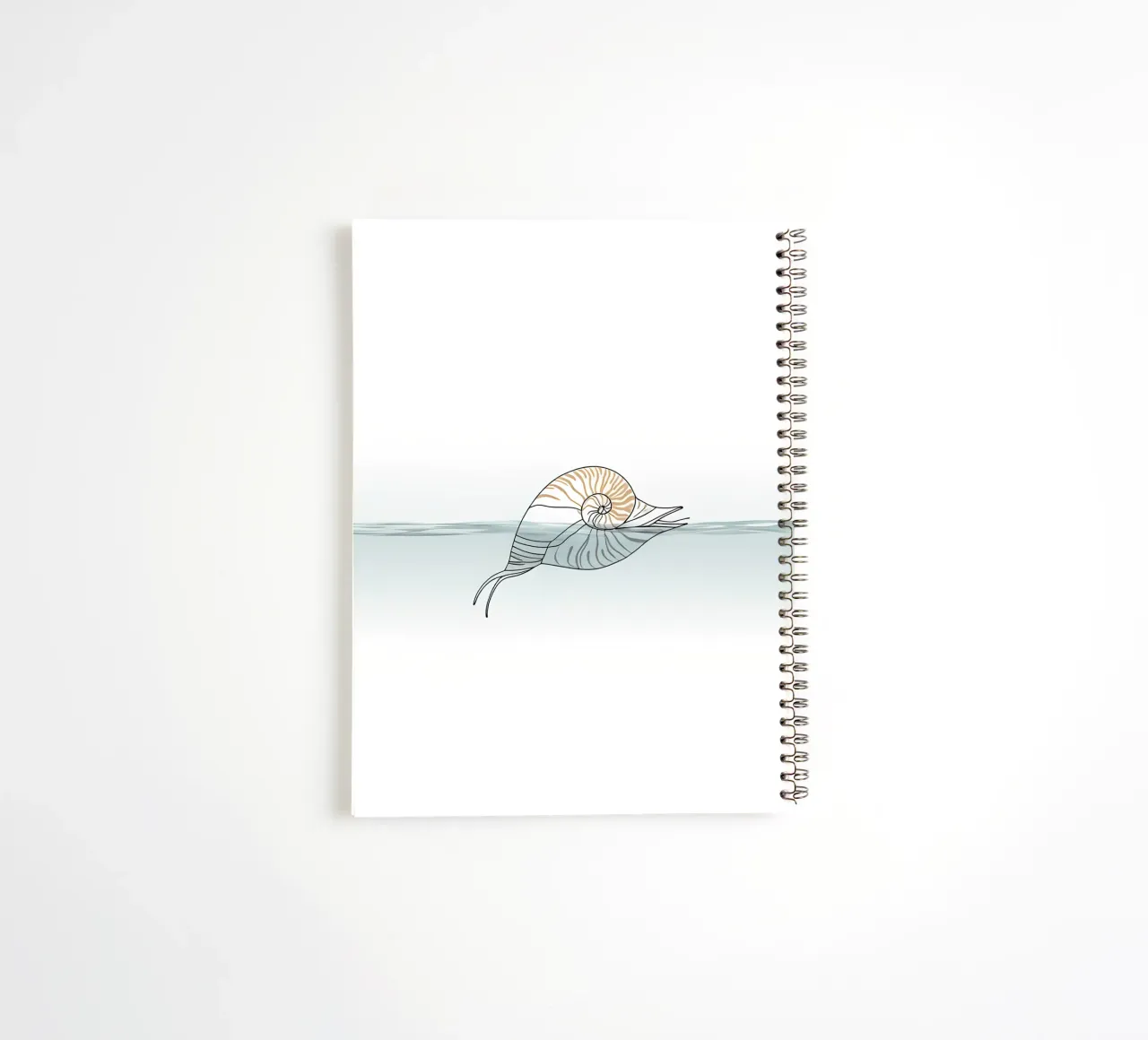 Seashell Minimalist Line Art spiral notebook by Viv Line Art