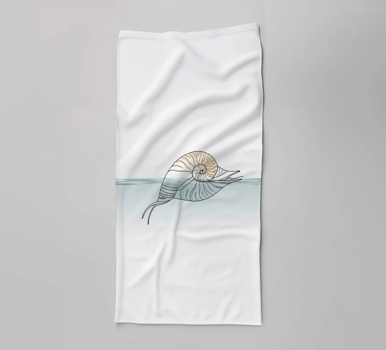 Muschel Minimalist Line Art Handtuch von Viv Line Art