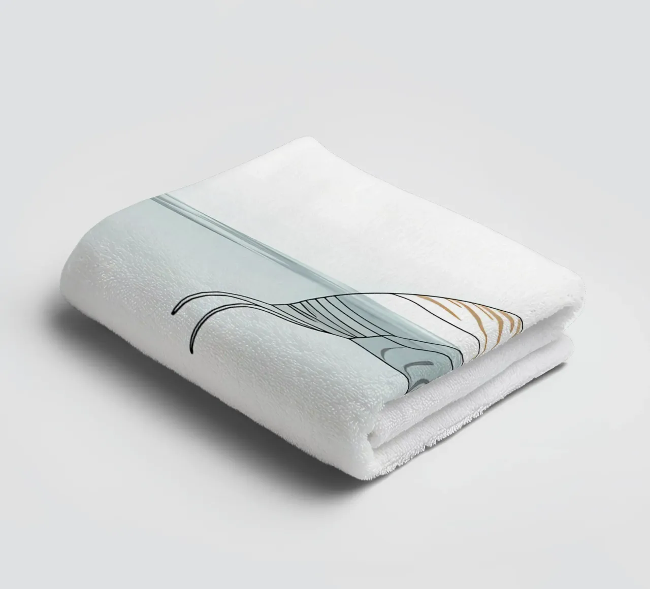 Seashell Minimalist Line Art towel by Viv Line Art