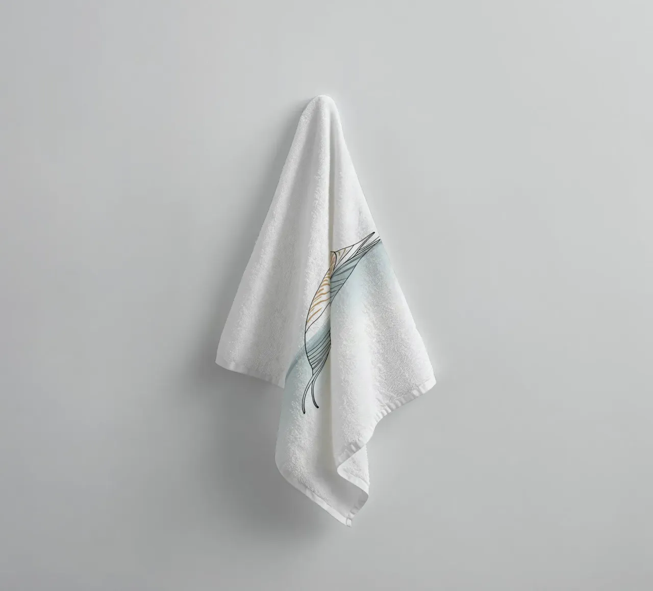 Seashell Minimalist Line Art towel by Viv Line Art
