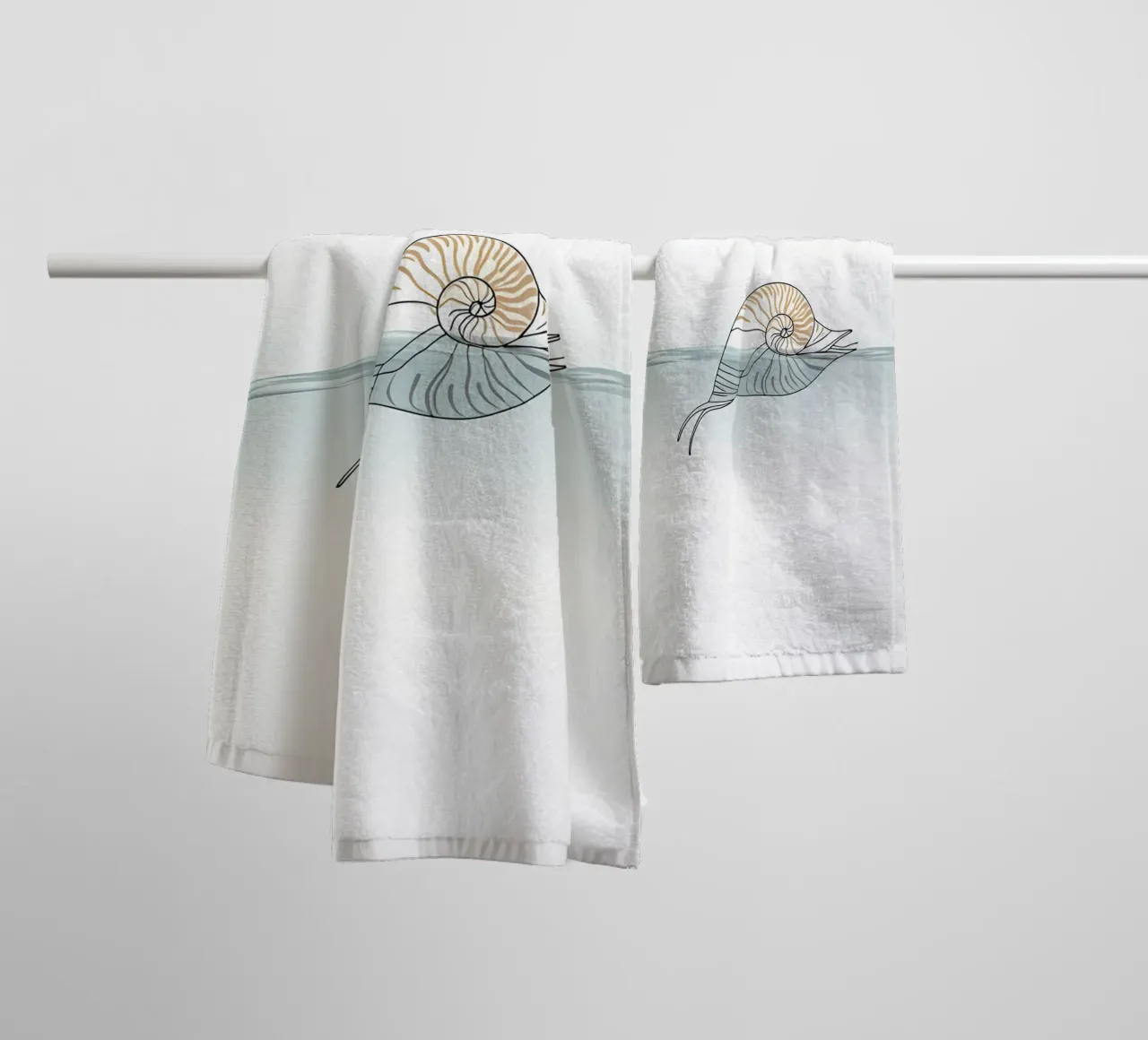 Seashell Minimalist Line Art towel by Viv Line Art