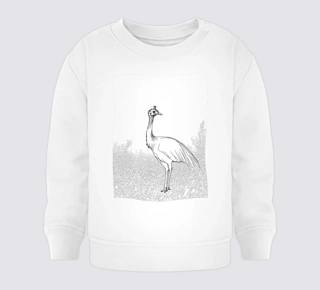 Uccello cassowary Line Art minimalista felpa neonato da Viv Line Art